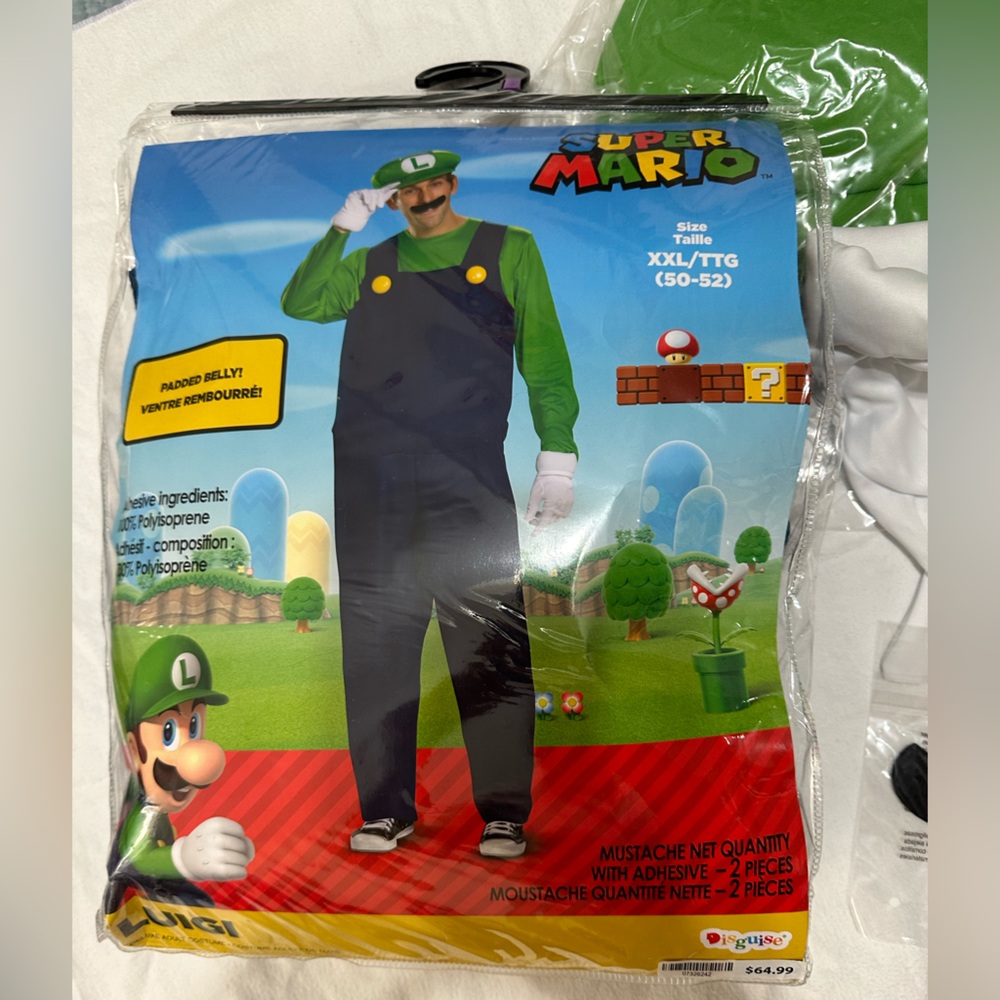 Disguise Super Mario Costume - Green and Blue